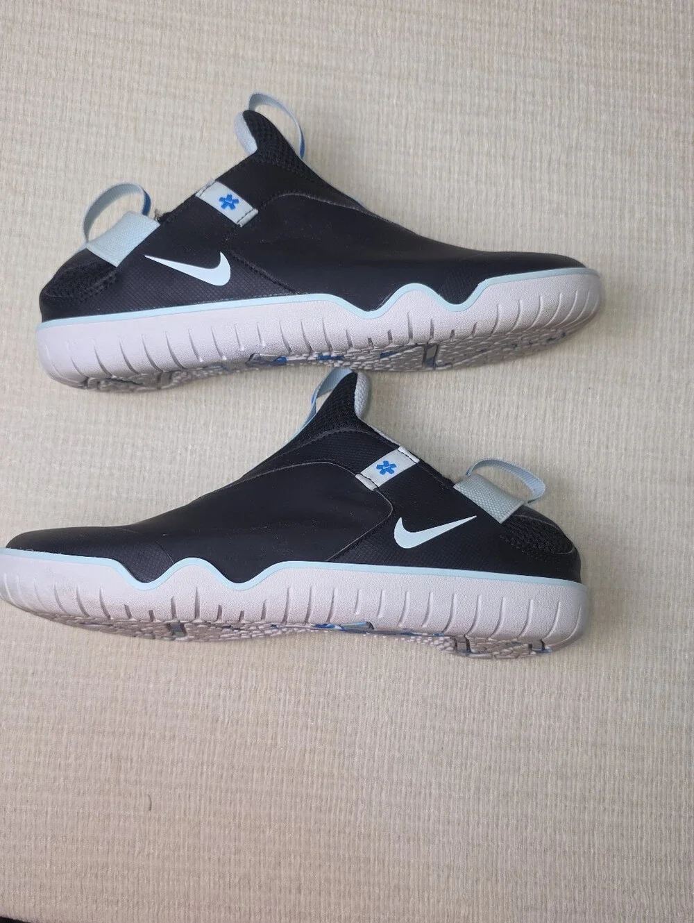 Nike Aqua Sock 360 Water Shoes Mens 6.5 Womens 8 Black Blue CT1629-001 Slip On